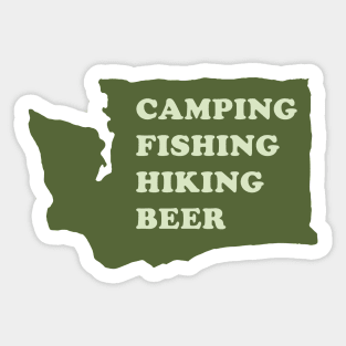 Camping Fishing Hiking Beer Sticker